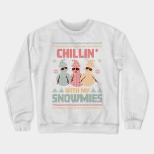 Retro Frosty Trio: Chillin' with My Snowmies Crewneck Sweatshirt